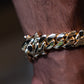 14MM 14Kt Gold Over Silver Cuban Link Bracelet