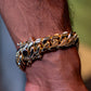 14MM 14Kt Gold Over Silver Cuban Link Bracelet