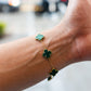 10Kt Gold Green Clover Bracelet
