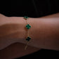 10Kt Gold Green Clover Bracelet