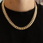 12MM 14KT Gold Over Silver Cuban Link Chain (Handmade)