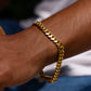 8MM 14KT Gold Over Silver Cuban Link Bracelet (Handmade)