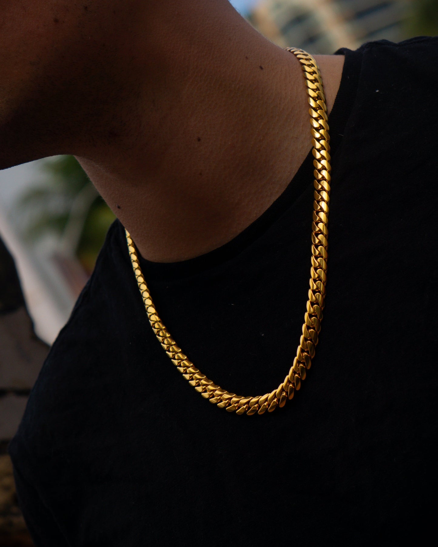 10MM 14KT Gold Over Silver Cuban Link Chain (Handmade)