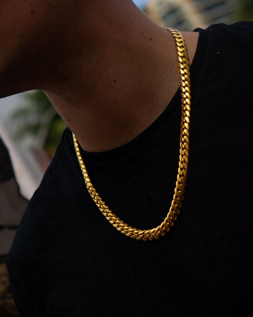 10MM 14KT Gold Over Silver Cuban Link Chain (Handmade)