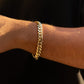 10MM 14KT Gold Over Silver Cuban Link Bracelet