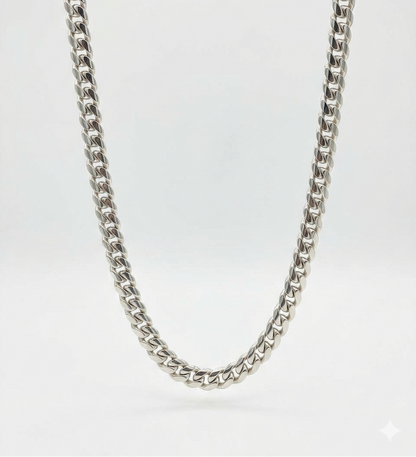 8MM Silver Cuban Link Chain (Handmade)