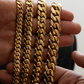 12MM 14KT Gold Over Silver Cuban Link Chain (Handmade)