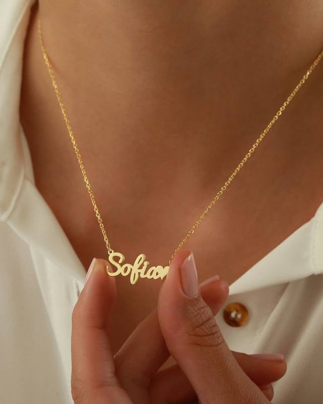Solid Gold Custom Name Necklace