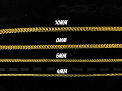 8MM 14KT Gold Over Silver Cuban Link Chain (Handmade)