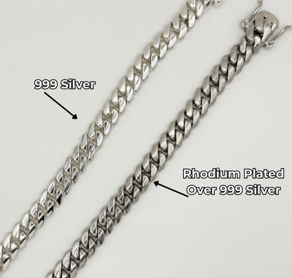 10MM Silver Cuban Link Chain