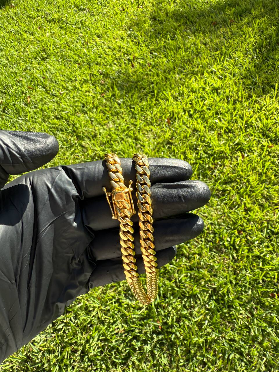 8MM 14KT Gold Over Silver Cuban Link Chain (Handmade)