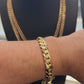 10MM 14KT Gold Over Silver Cuban Link Bracelet