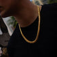 10MM Cuban Link Chain & Bracelet Set – 14KT Gold Over Silver