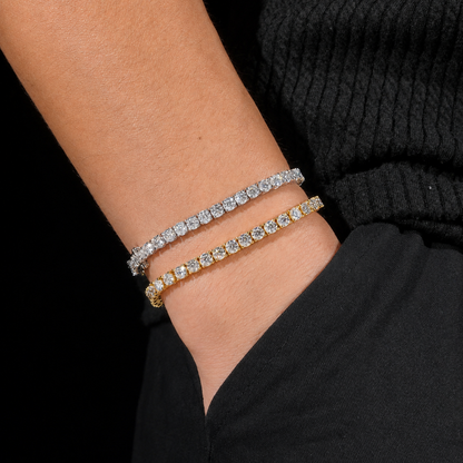 4MM Moissanite Tennis Bracelet With 925 Silver Plated